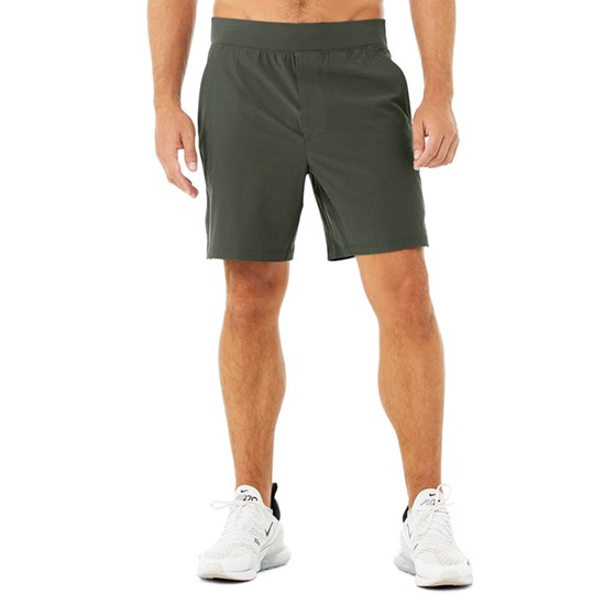 Bermudas Alo Yoga 7'' Repetition Hombre Verdes | 4965MOBEN