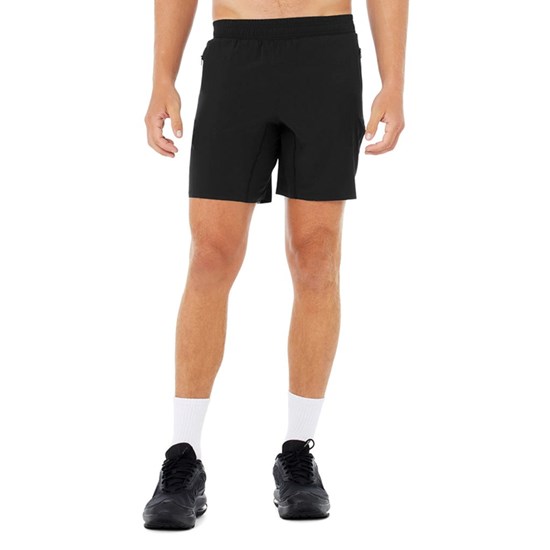 Bermudas Alo Yoga 7” Advance 2-In-1 Hombre Negros | 1563VLOIY