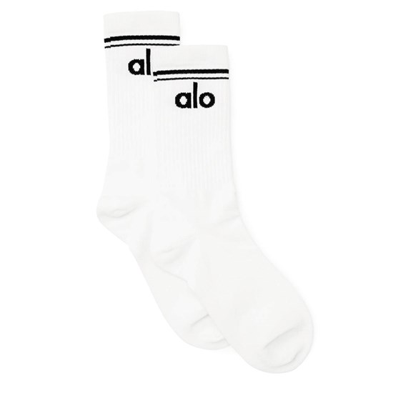 Calcetines Alo Yoga Throwback Mujer Blancos | 5401LRPFN