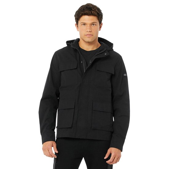 Chaquetas Alo Yoga Division Field Hombre Negros | 9536DRPQG