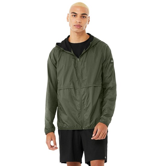 Chaquetas Alo Yoga Repeat Correr Hombre Verdes | 3872GWZAH
