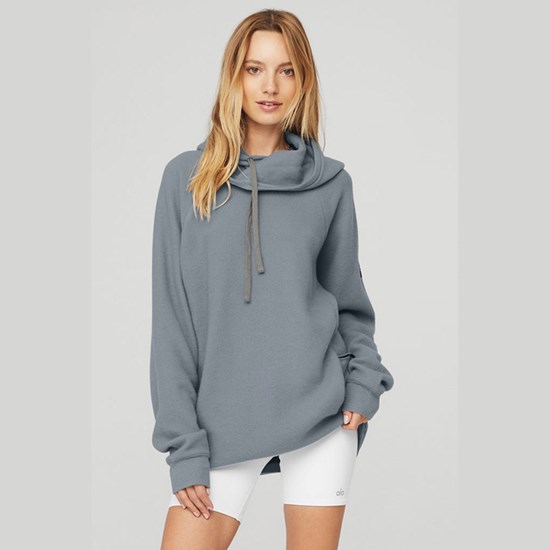 Hoodie Alo Yoga The Triumph Mujer Azules | 3702BTRUQ