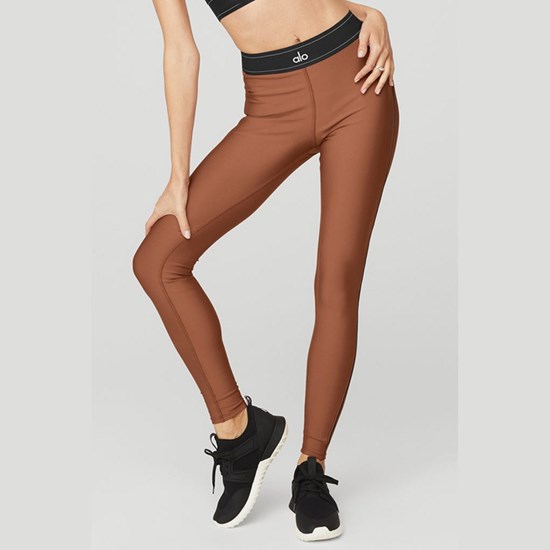 Leggins Alo Yoga Airlift High-Cintura Suit Up Mujer Marrom | 5620VKJHB