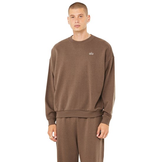 Pullover Alo Yoga Accolade Crew Neck Long Sleeve Hombre Marrom | 5840SRIHX