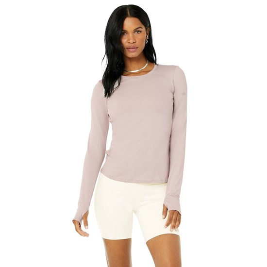 Ropa Alo Yoga Alosoft Finesse Long Sleeve Mujer Rosas | 2804KVGAD