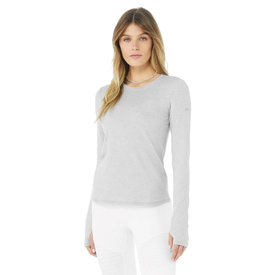 Ropa Alo Yoga Alosoft Finesse Long Sleeve Mujer Grises | 4851DJKWS