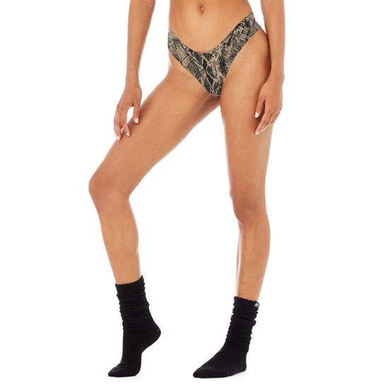 Ropa Interior Alo Yoga Snakeskin Airbrush Invisible Cheeky Mujer Marrom | 4678SHRUW