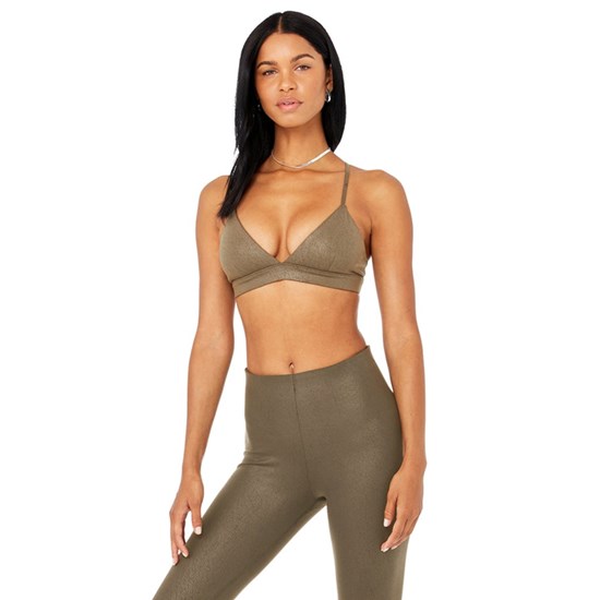 Sujetadores Deportivos Alo Yoga Faux Cuero Airbrush Splendor Mujer Marrom | 5376JMQDF