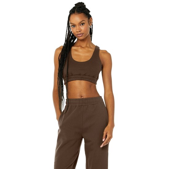 Sujetadores Deportivos Alo Yoga Scoop Neck Sweatshirt Mujer Marrom | 7518WGHIM